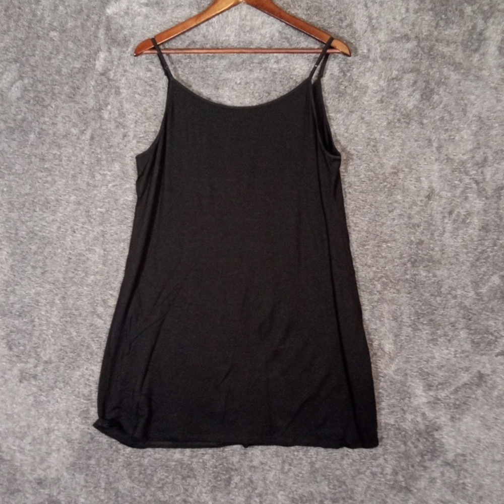 Eileen Fisher Black Jersey Viscose Spagetti Strap Top Tank Womens Xl - Picture 3 of 7